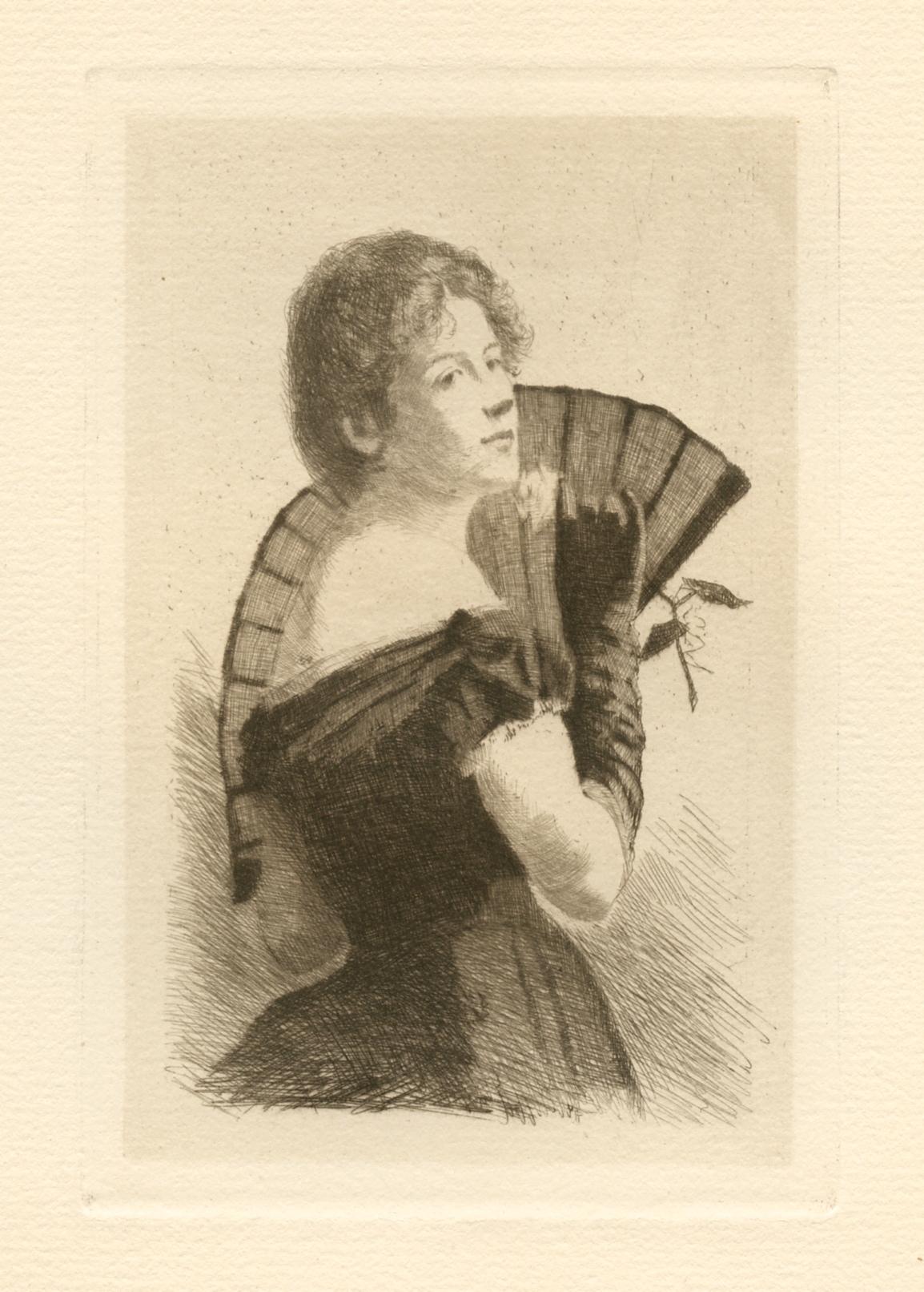 "The Token" original etching - Print by Frederick Warren Freer