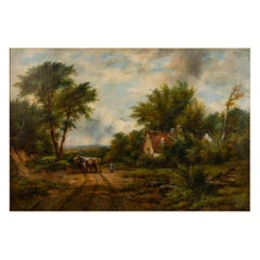 Frederick Waters Watts 1800-1862 El carro de madera, Dedham Óleo sobre lienzo