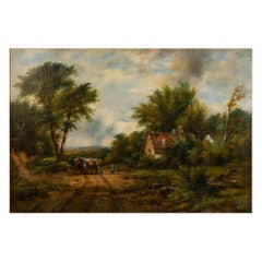 Frederick Waters Watts 1800-1862 le wagon en caoutchouc, huile sur toile de Dedham