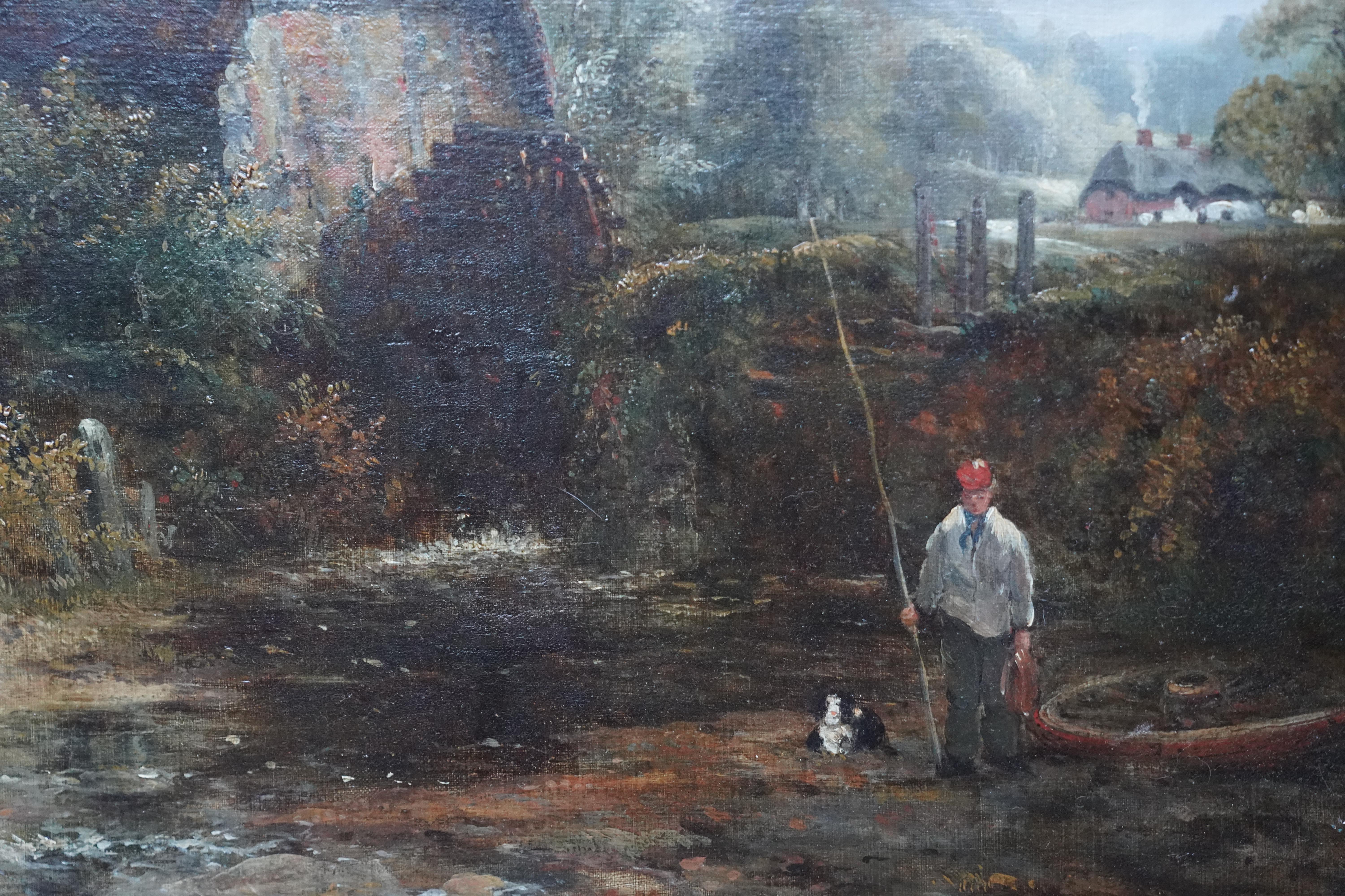 Dedham Wassermühle – britisches Landschaftsgemälde des 19. Jahrhunderts, Ölgemälde, Constable Land  (Impressionismus), Painting, von Frederick Waters Watts