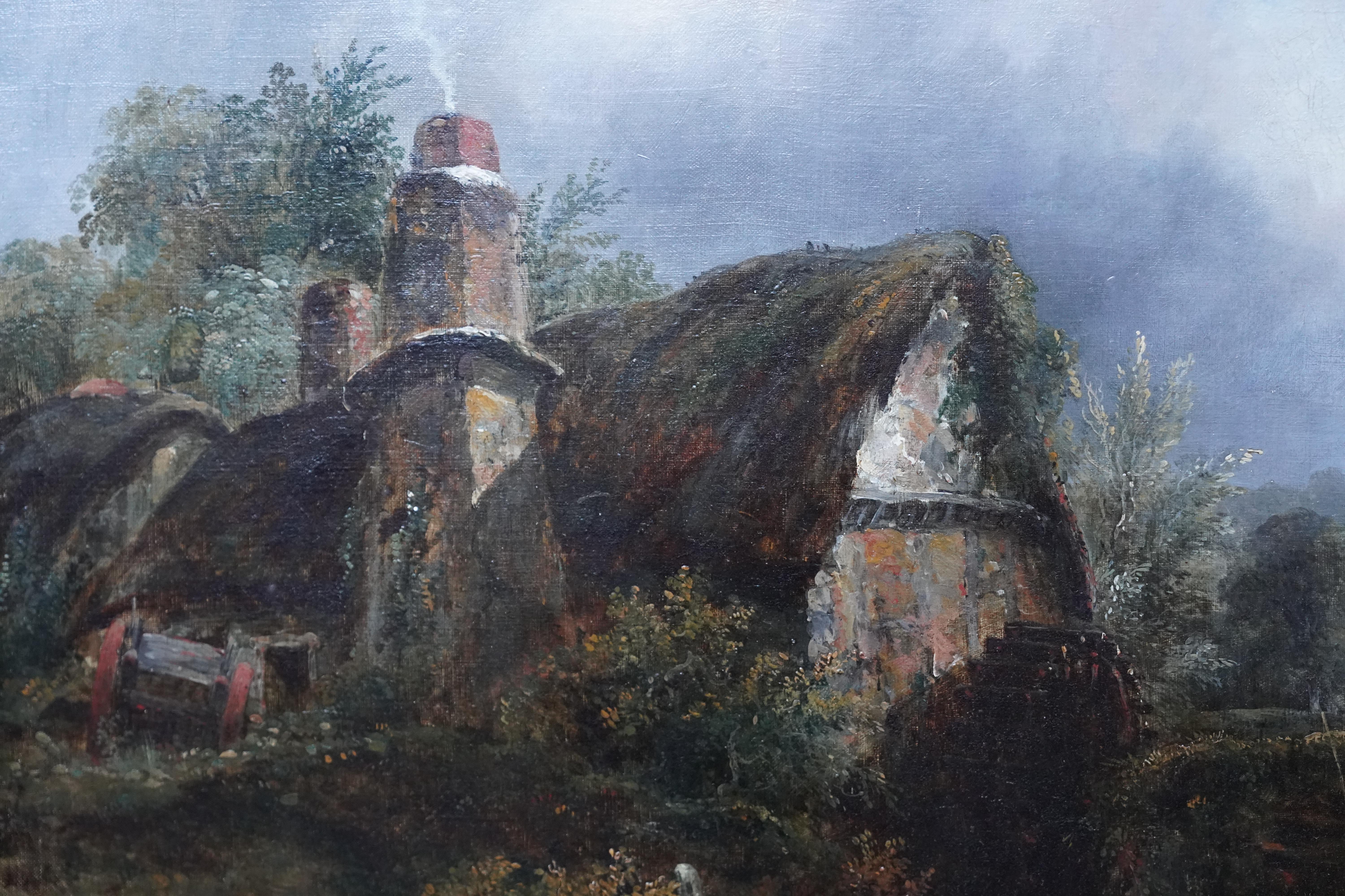 Dedham Watermill - British 19thC art landscape oil painting Constable country  For Sale 1