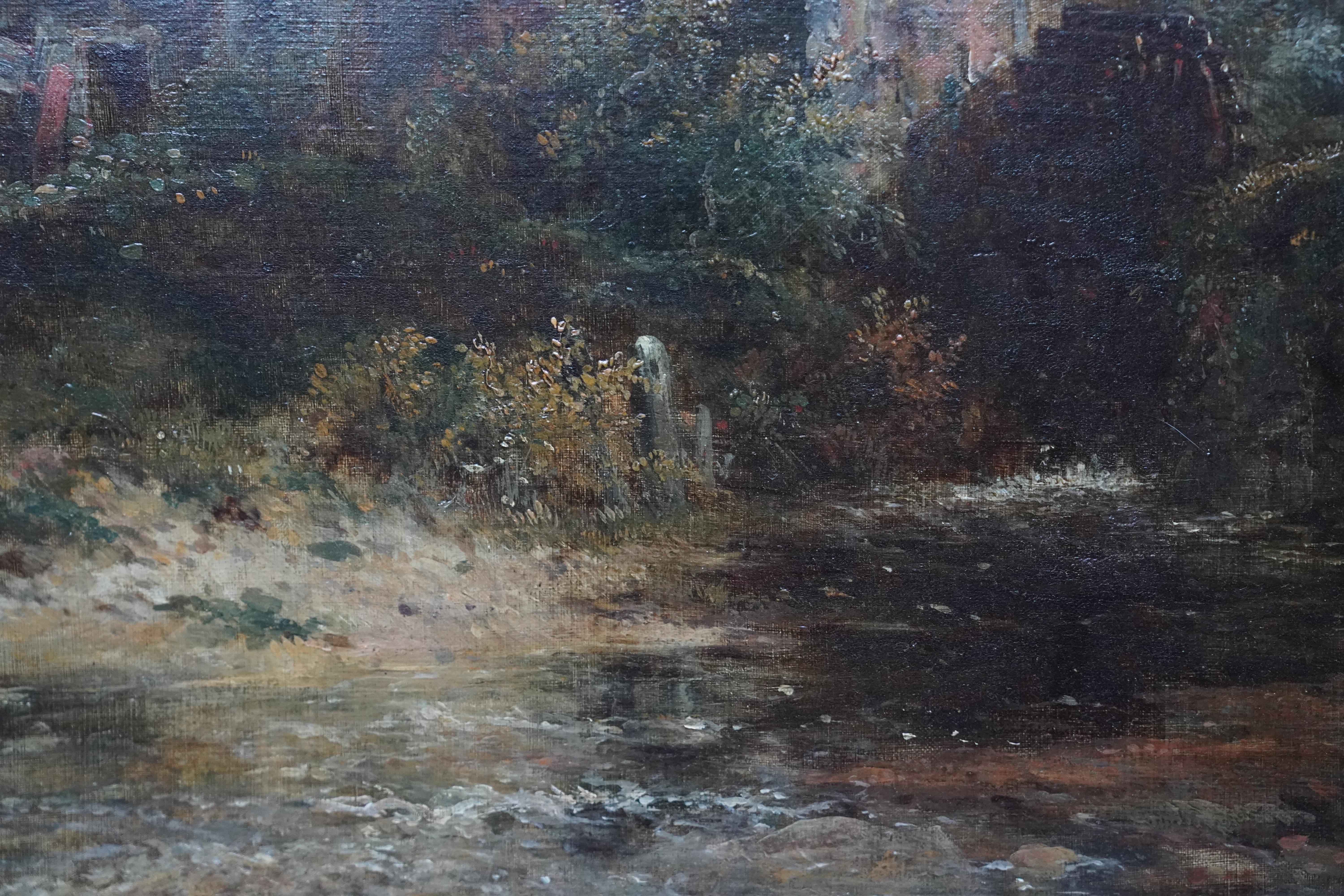 Moulin à eau de Dedham - Peinture à l'huile d'art britannique du 19e siècle - Paysage de Constable  en vente 2