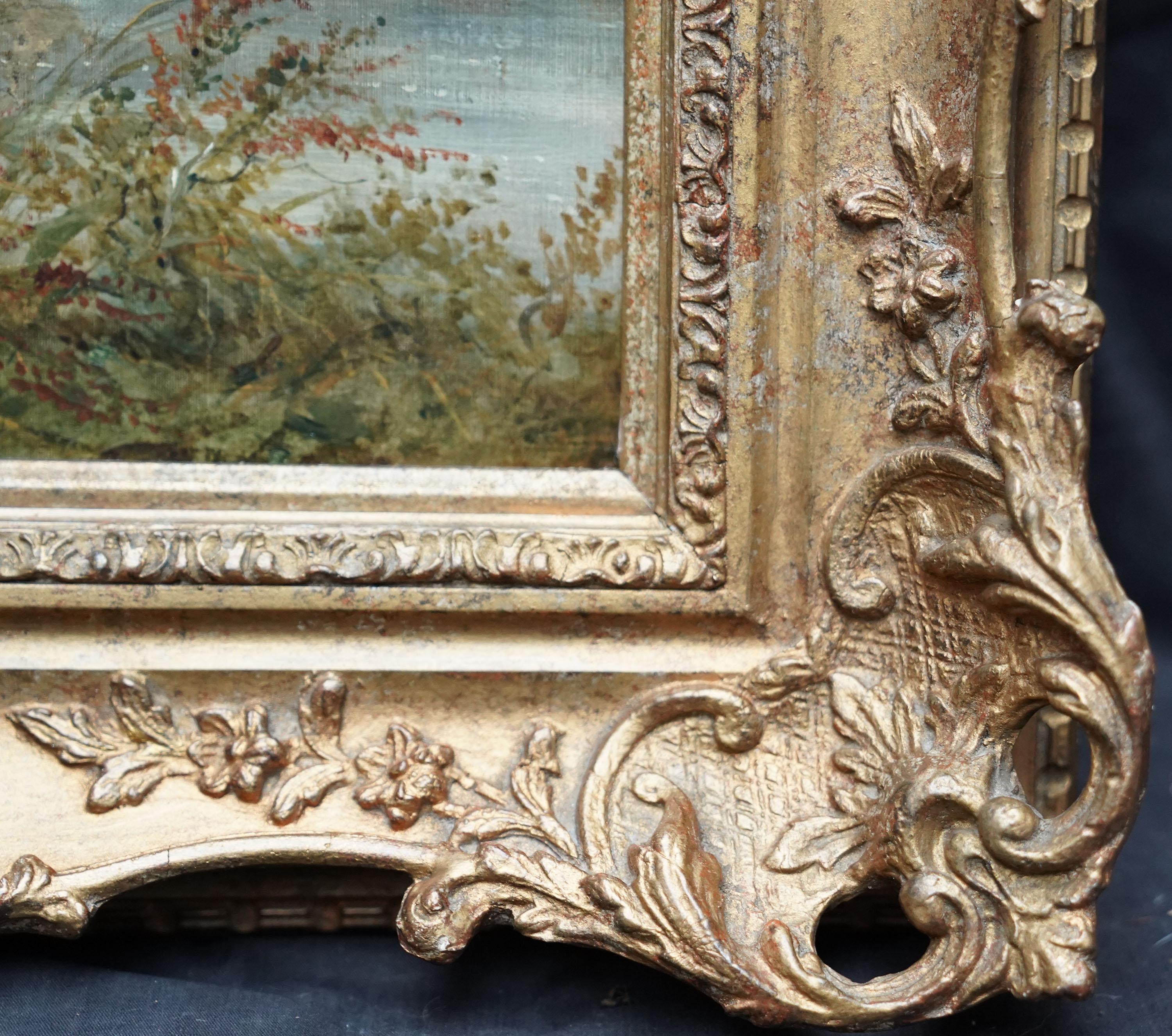Mandriano con bestiame in un paesaggio - pittura ad olio britannica del XIX secolo di arte vittoriana in vendita 4