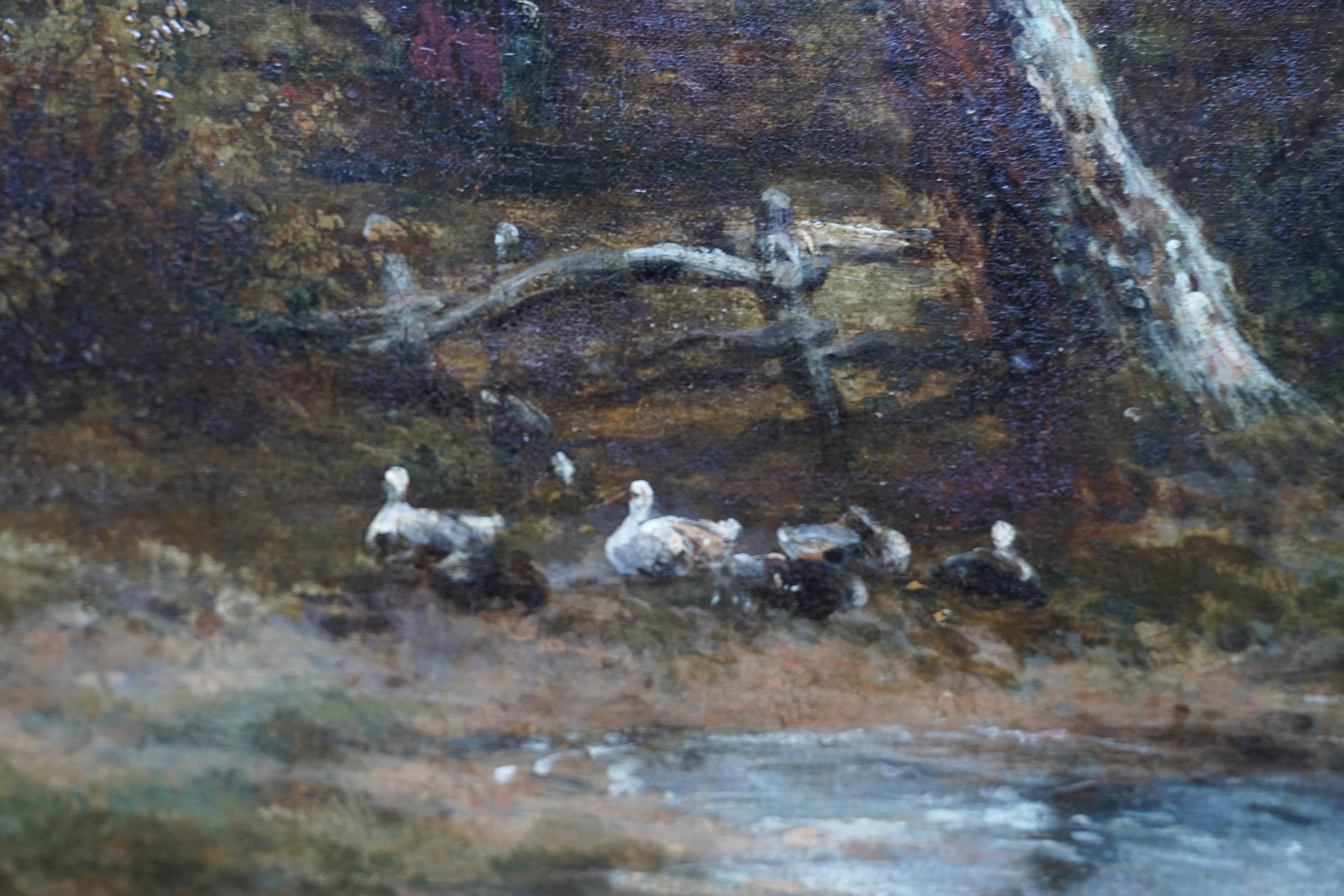 Landschaft mit tränkenden Pferden - Ölgemälde der britischen viktorianischen Kunst im Angebot 6