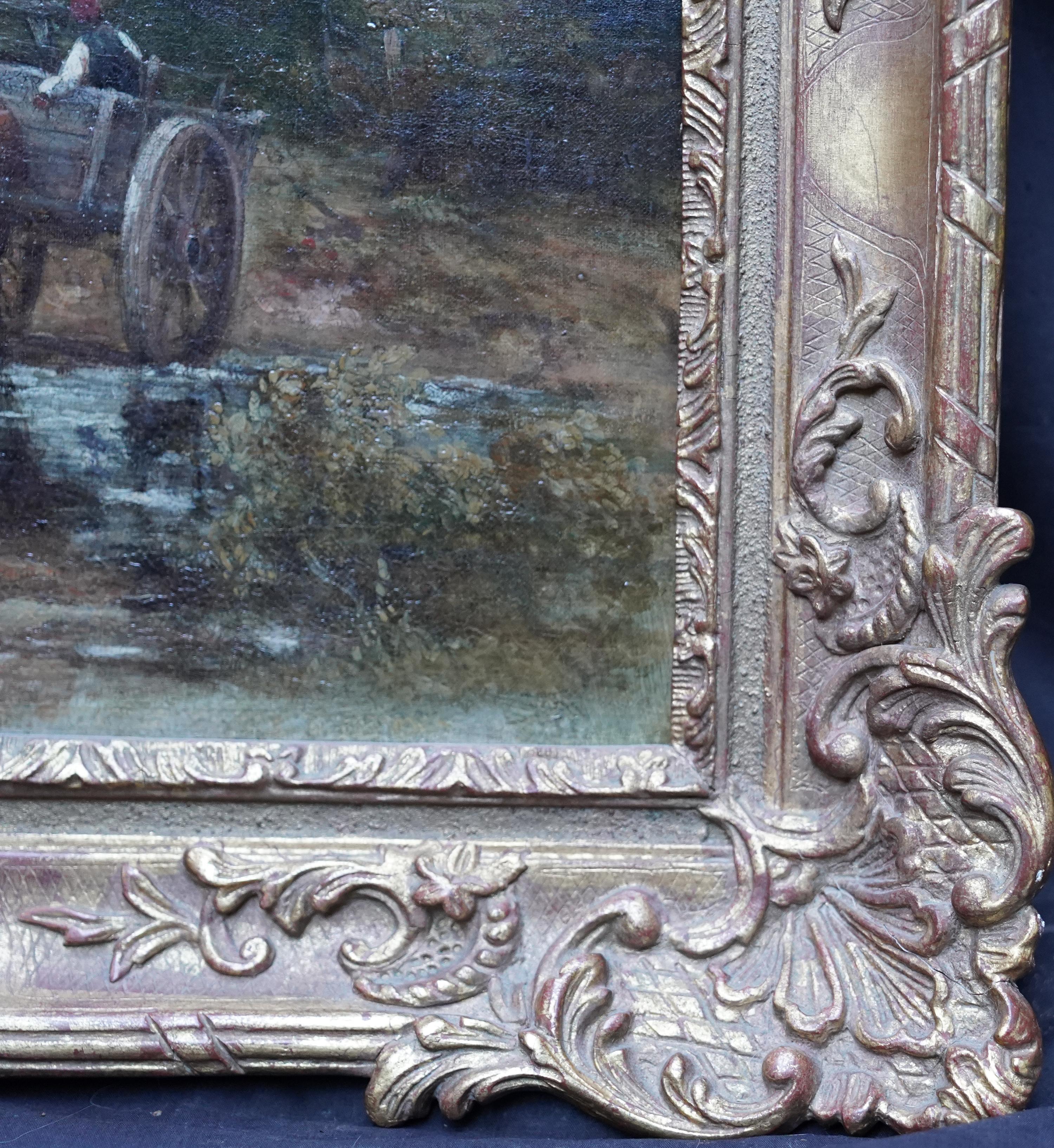 Landschaft mit tränkenden Pferden - Ölgemälde der britischen viktorianischen Kunst im Angebot 7