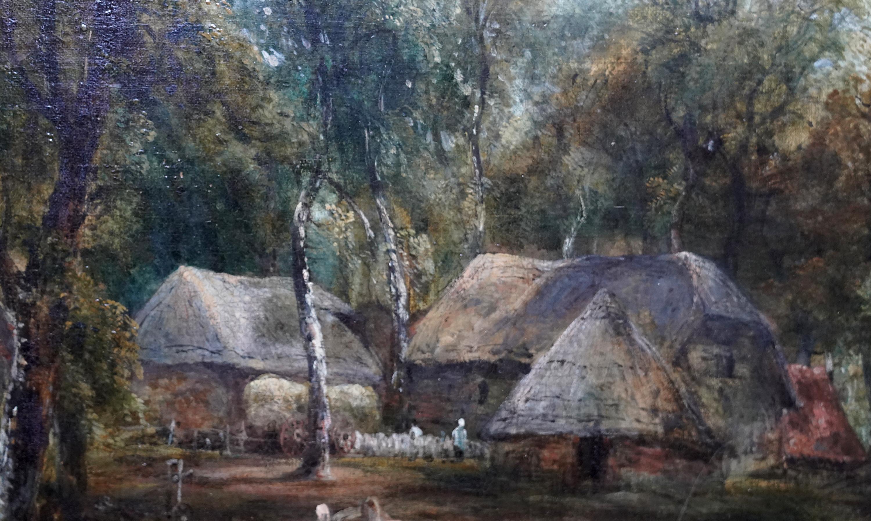 Landschaft mit tränkenden Pferden - Ölgemälde der britischen viktorianischen Kunst im Angebot 3