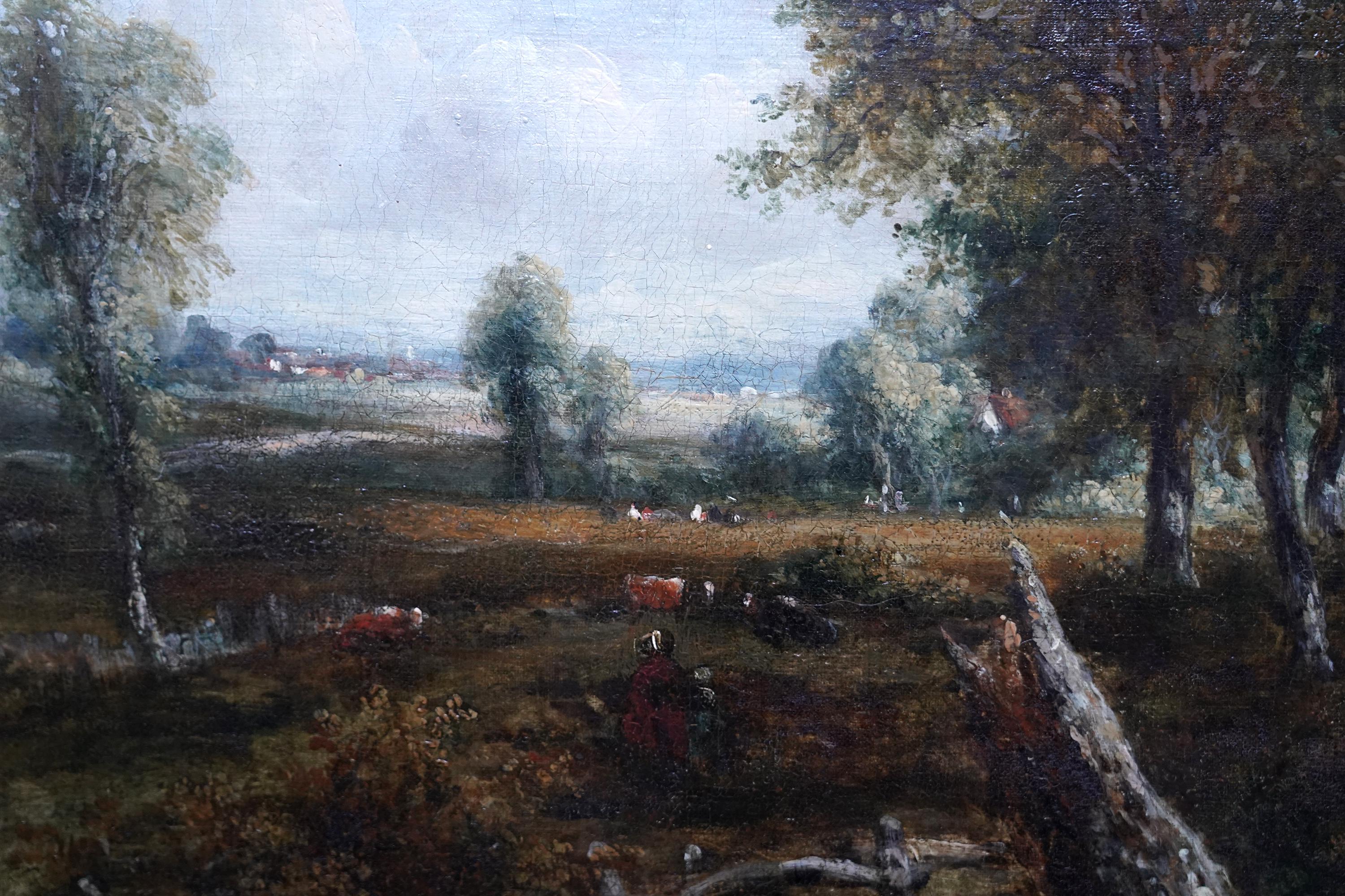 Landschaft mit tränkenden Pferden - Ölgemälde der britischen viktorianischen Kunst im Angebot 4