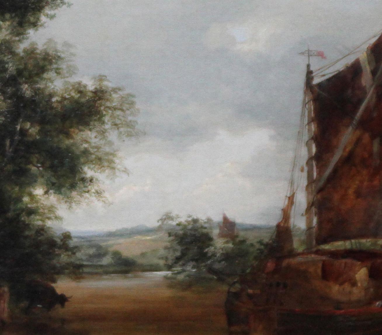 The Pulling in the Creel Nets - Art victorien britannique paysage fluvial peinture à l'huile en vente 9