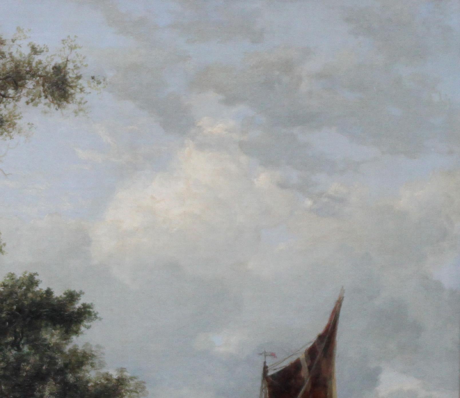 The Pulling in the Creel Nets - Art victorien britannique paysage fluvial peinture à l'huile en vente 10