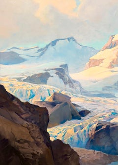 Snowy Mountain Landscape titled "Toccata and Fugue in D Minor Bach"