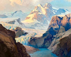 Snowy Mountain Landscape titled "Toccata and Fugue in D Minor Bach"