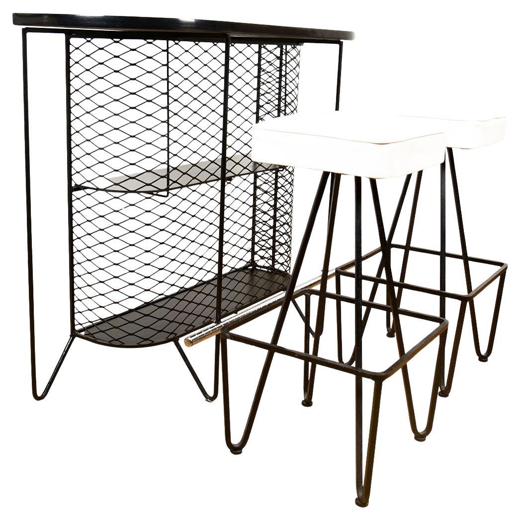 Frederick Weinberg - Ensemble bar et tabourets de style Midcentury, années 1950