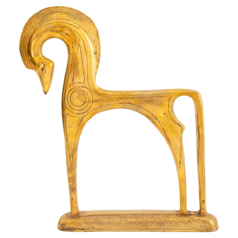 Frederick Weinberg Attributed Brass Horse Sculpture For Sale