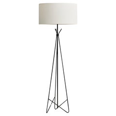 Vintage Frederick Weinberg, Floor Lamp, Steel, Parchment Paper, USA, 1950s
