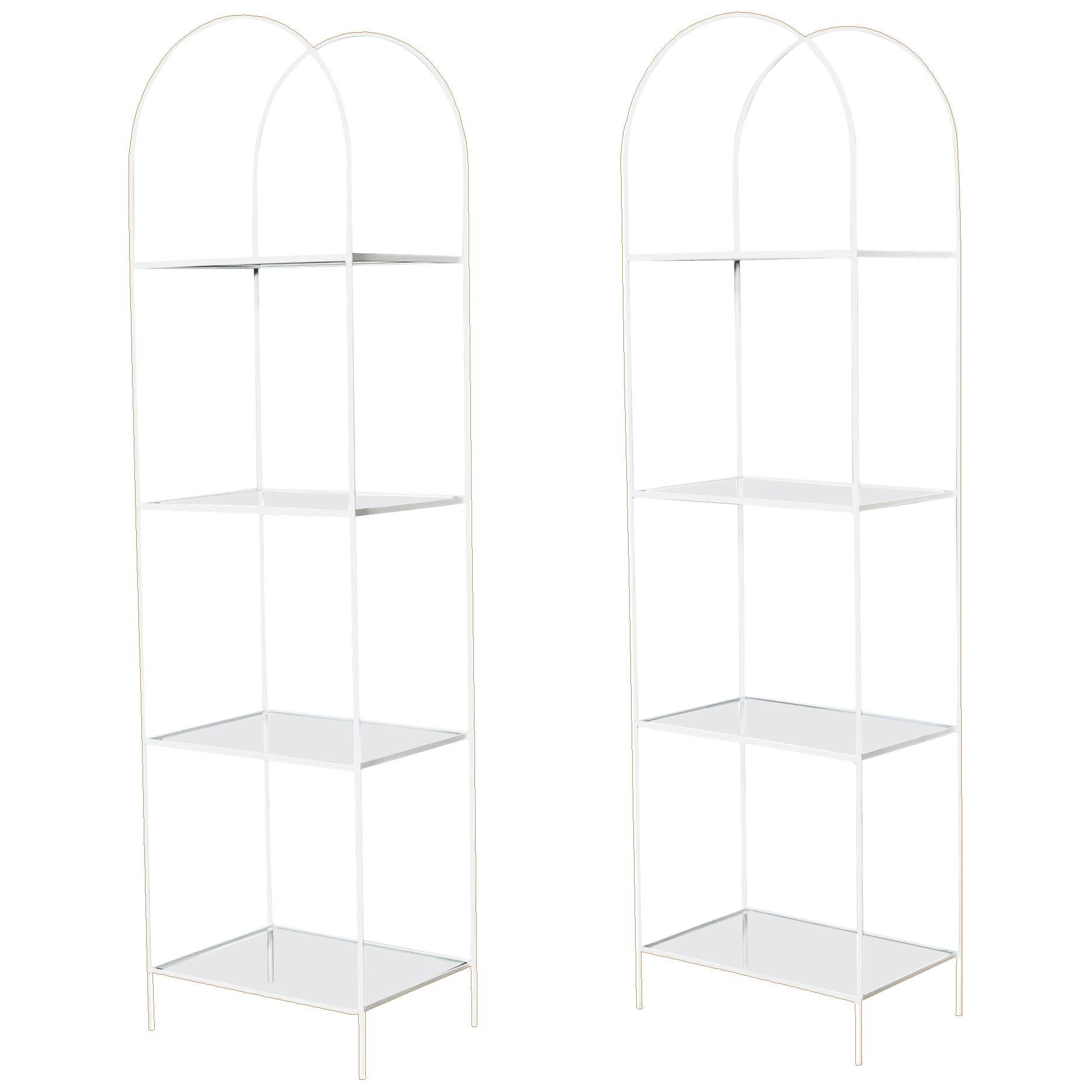Frederick Weinberg Iron and Glass Shelving, 1950s For Sale