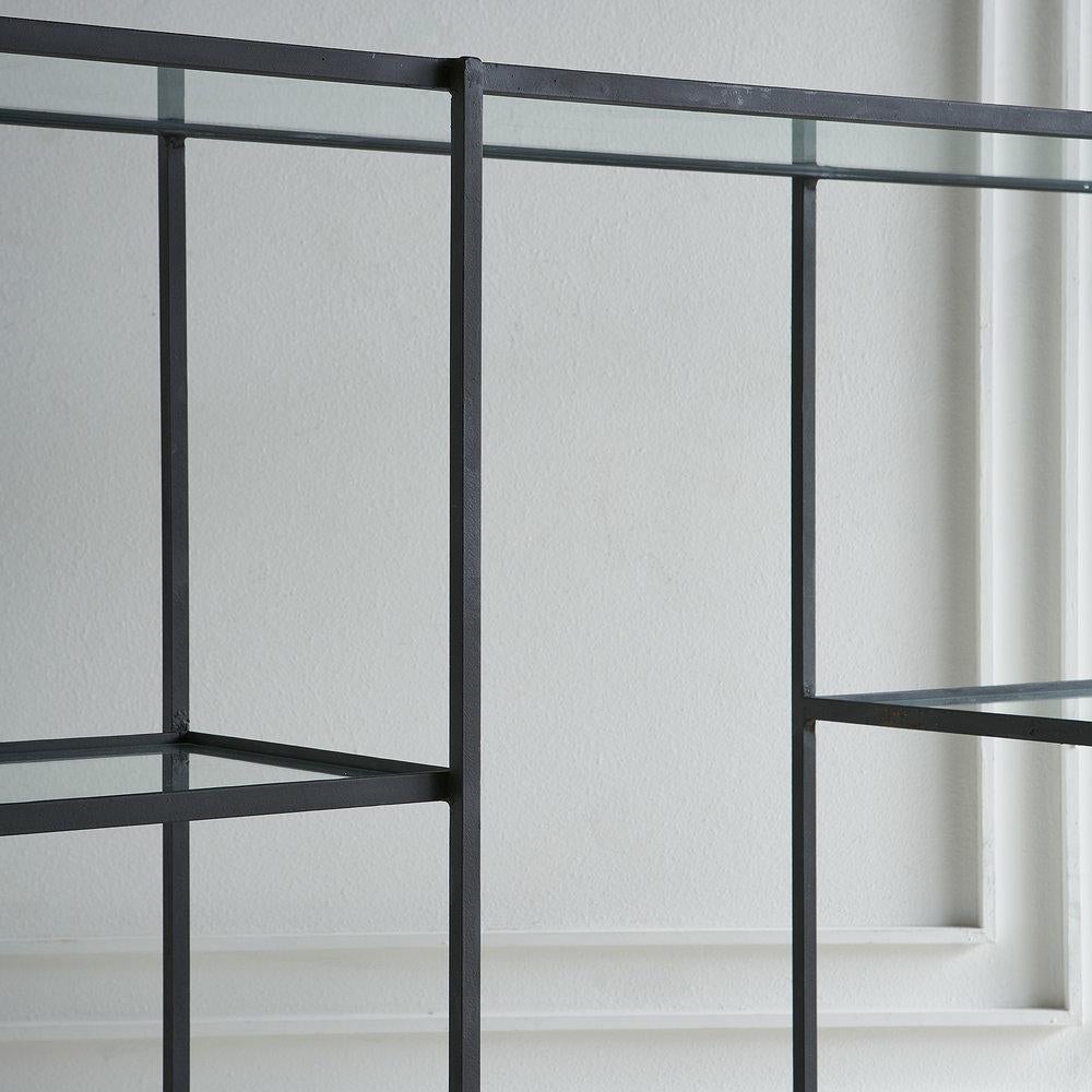 Modern Frederick Weinberg Iron Étagère with Glass Shelves