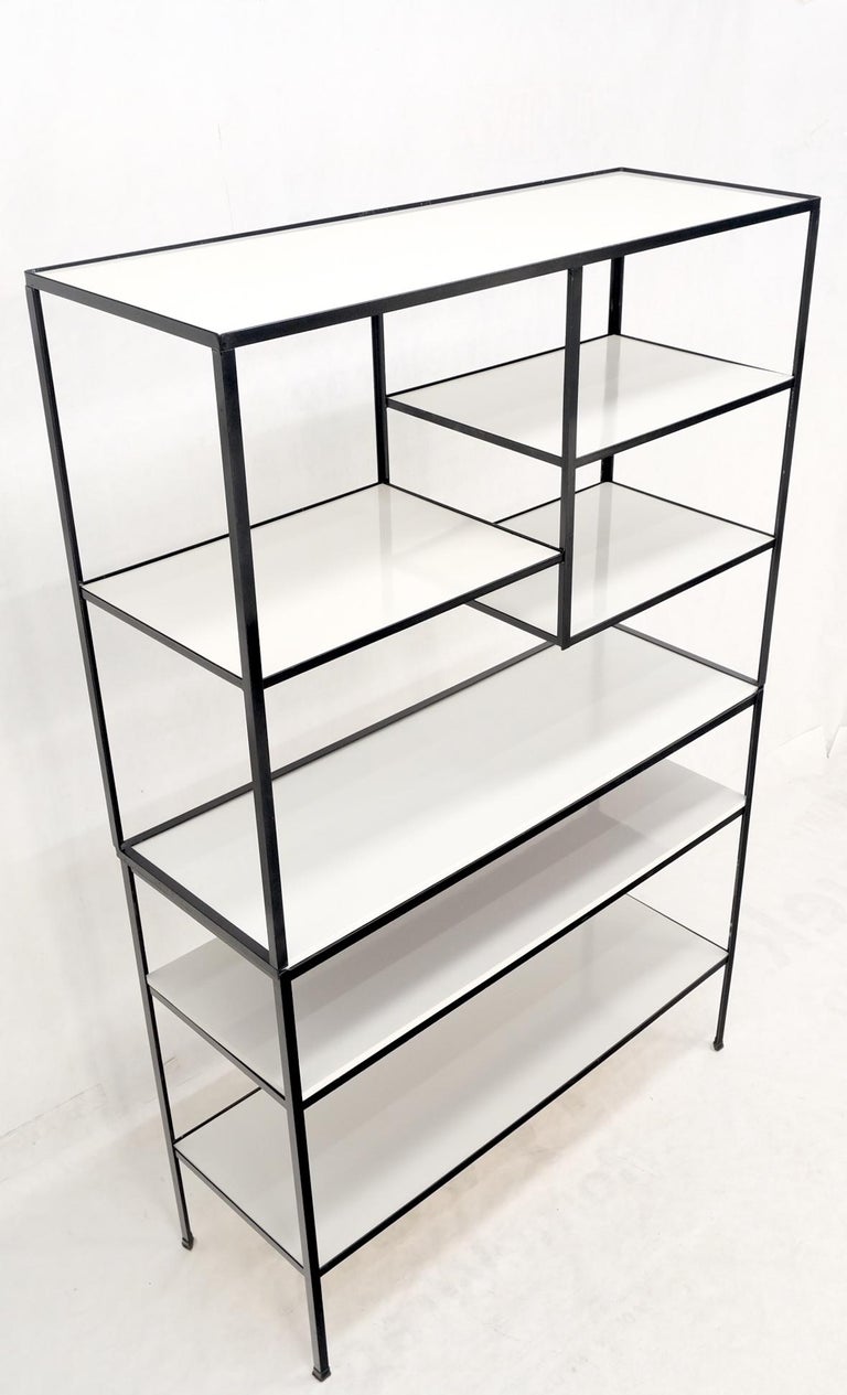Frederick Weinberg Iron White Enamel Shelves Etagere Wall Unit For