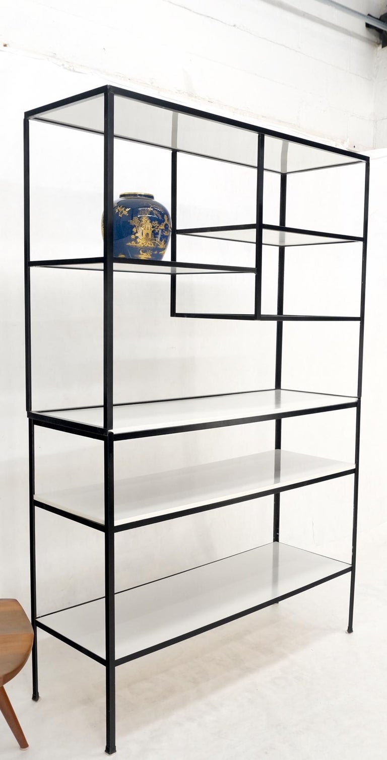 Frederick Weinberg Iron White Enamel Shelves Etagere Wall Unit For
