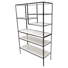 Frederick Weinberg Iron White Enamel Shelves Etagere Wall Unit