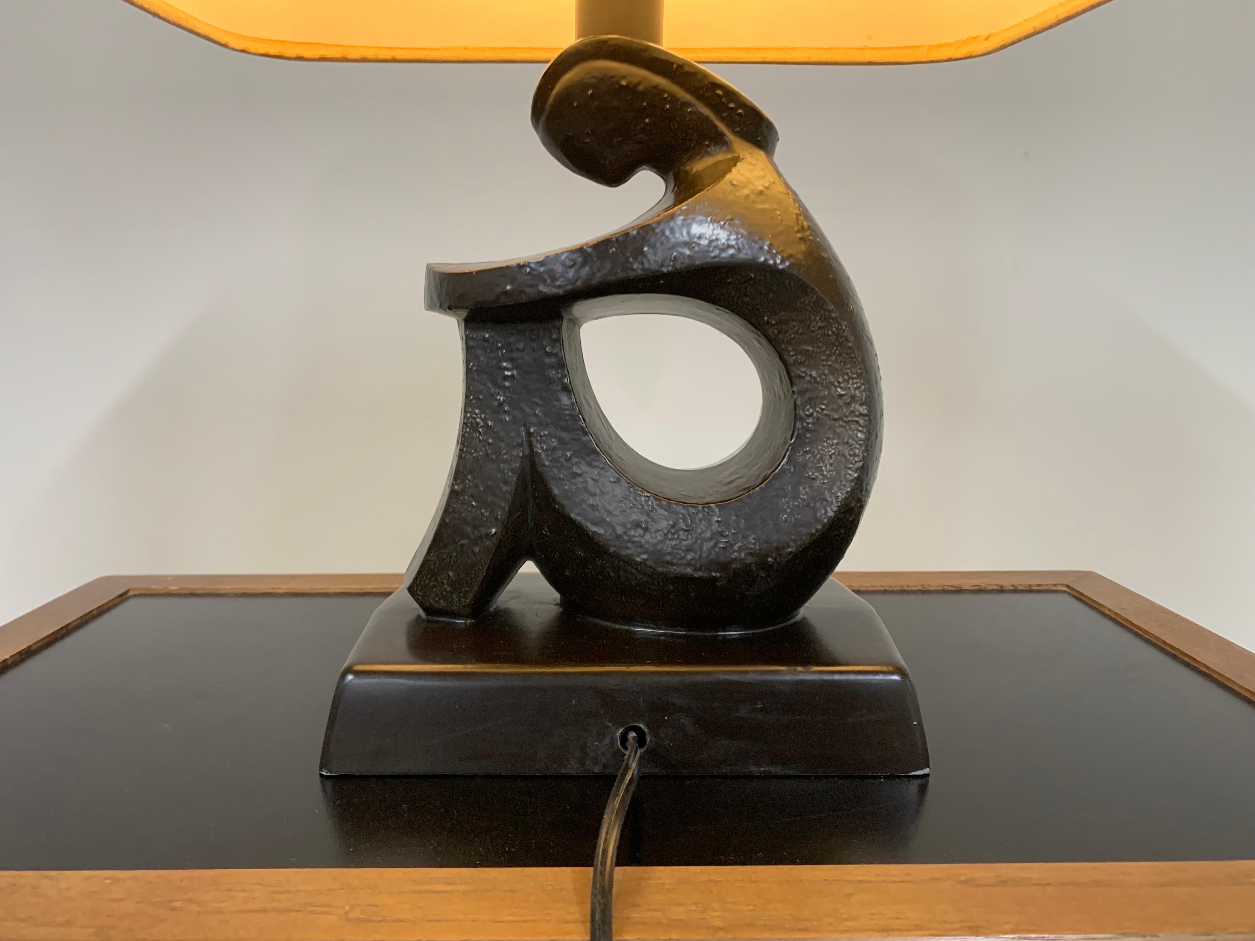 Molded Frederick Weinberg Sculptural Figure Table Lamp Circa 1950