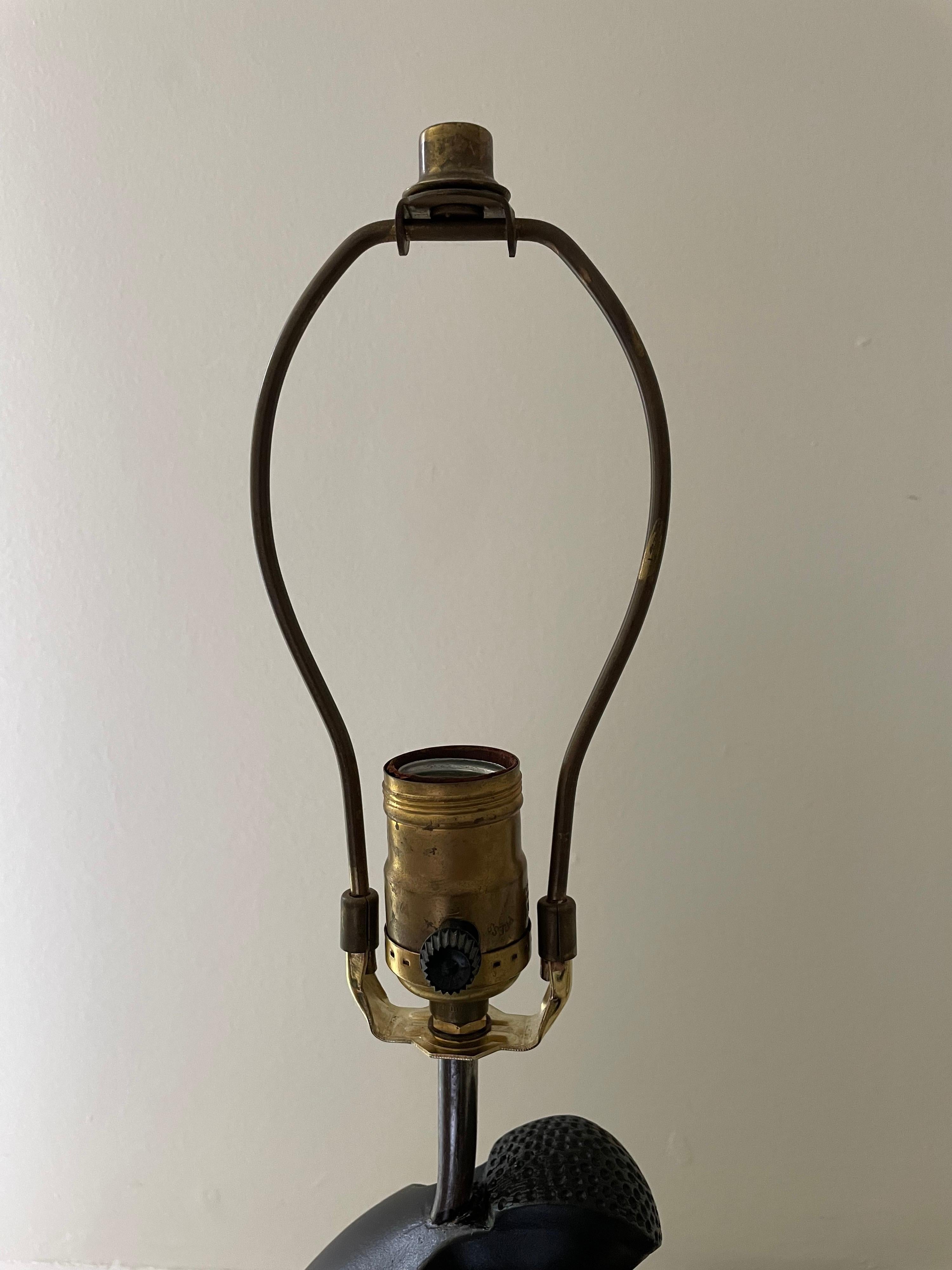 Mid-20th Century Frederick Weinberg Sculptural Figure Table Lamp in Matte Black, 1950's