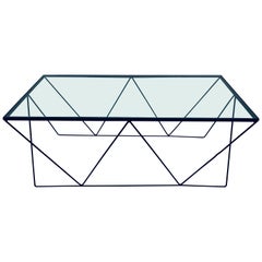 Frederick Weinberg Style Angular Black Wire Coffee Table, 1950s