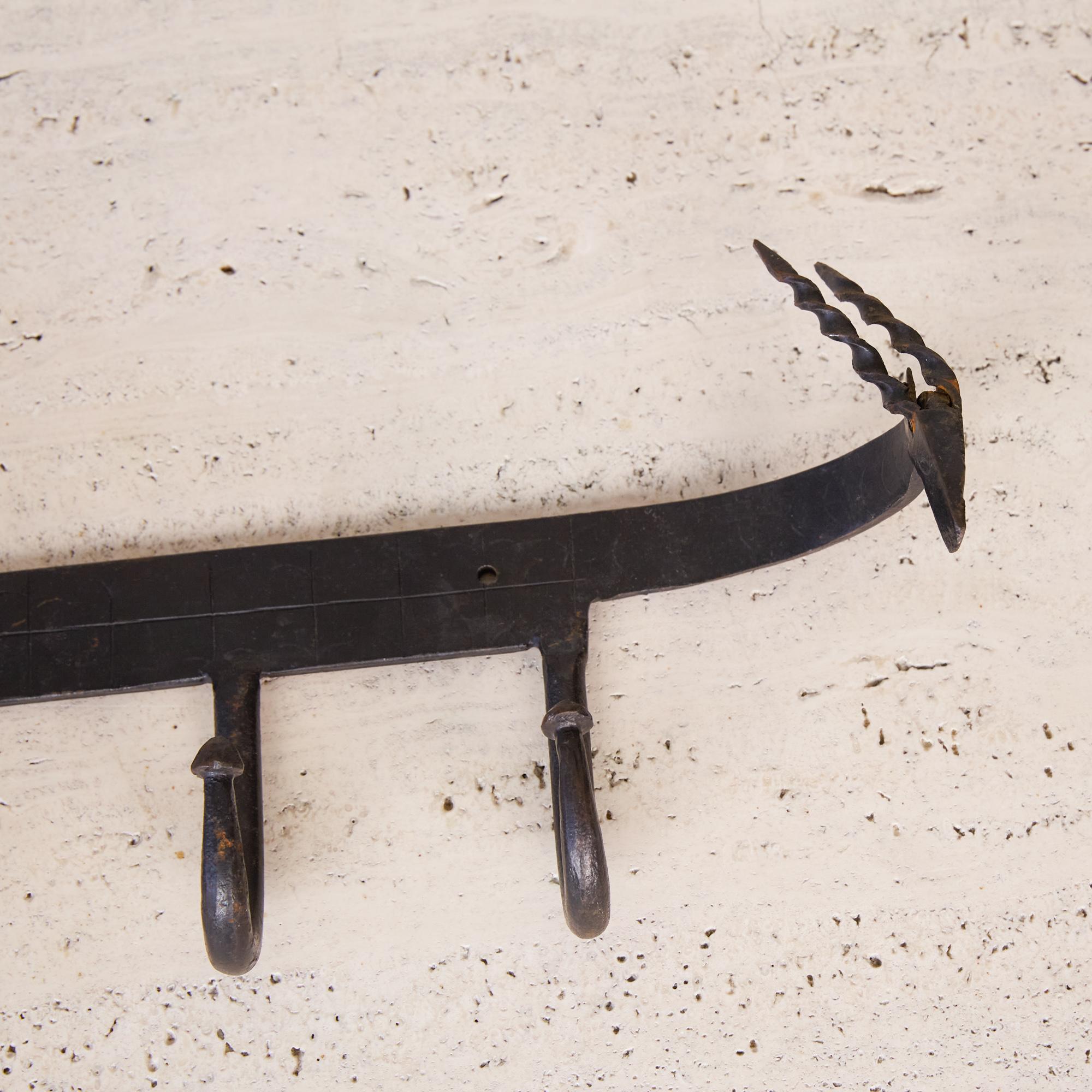 Frederick Weinberg Style Iron Coat Rack In Excellent Condition In Los Angeles, CA