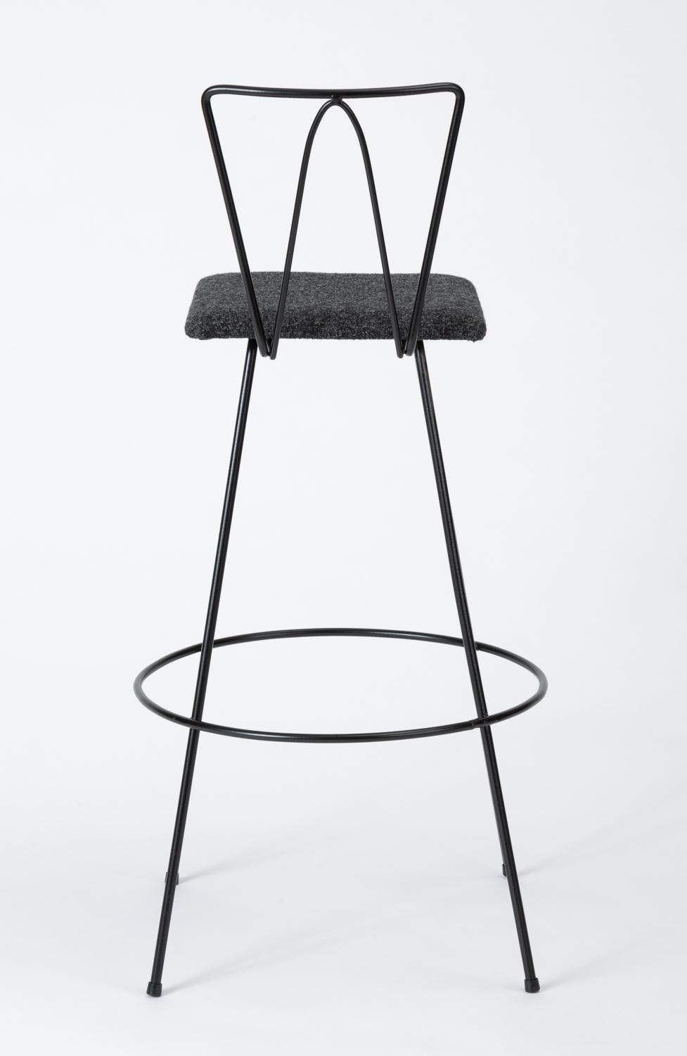 American Frederick Weinberg Style Modernist Wire Bar Stool For Sale