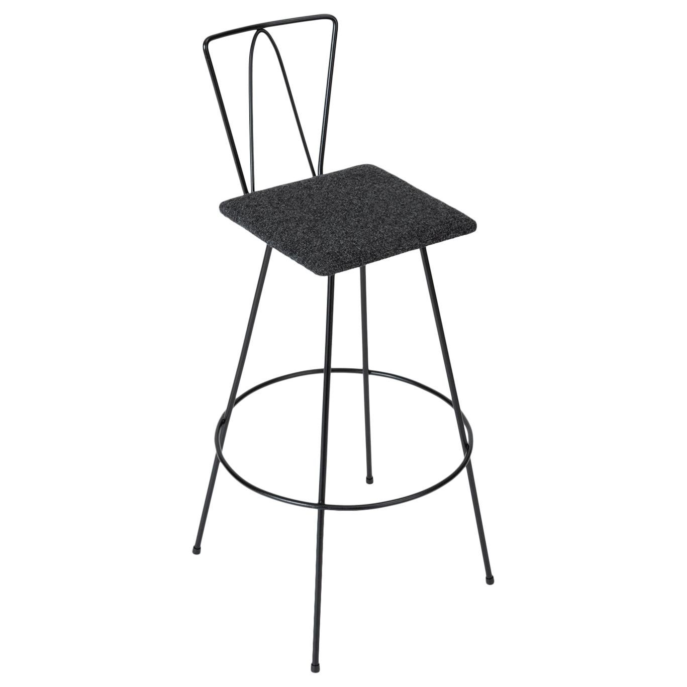 Frederick Weinberg Style Modernist Wire Bar Stool For Sale