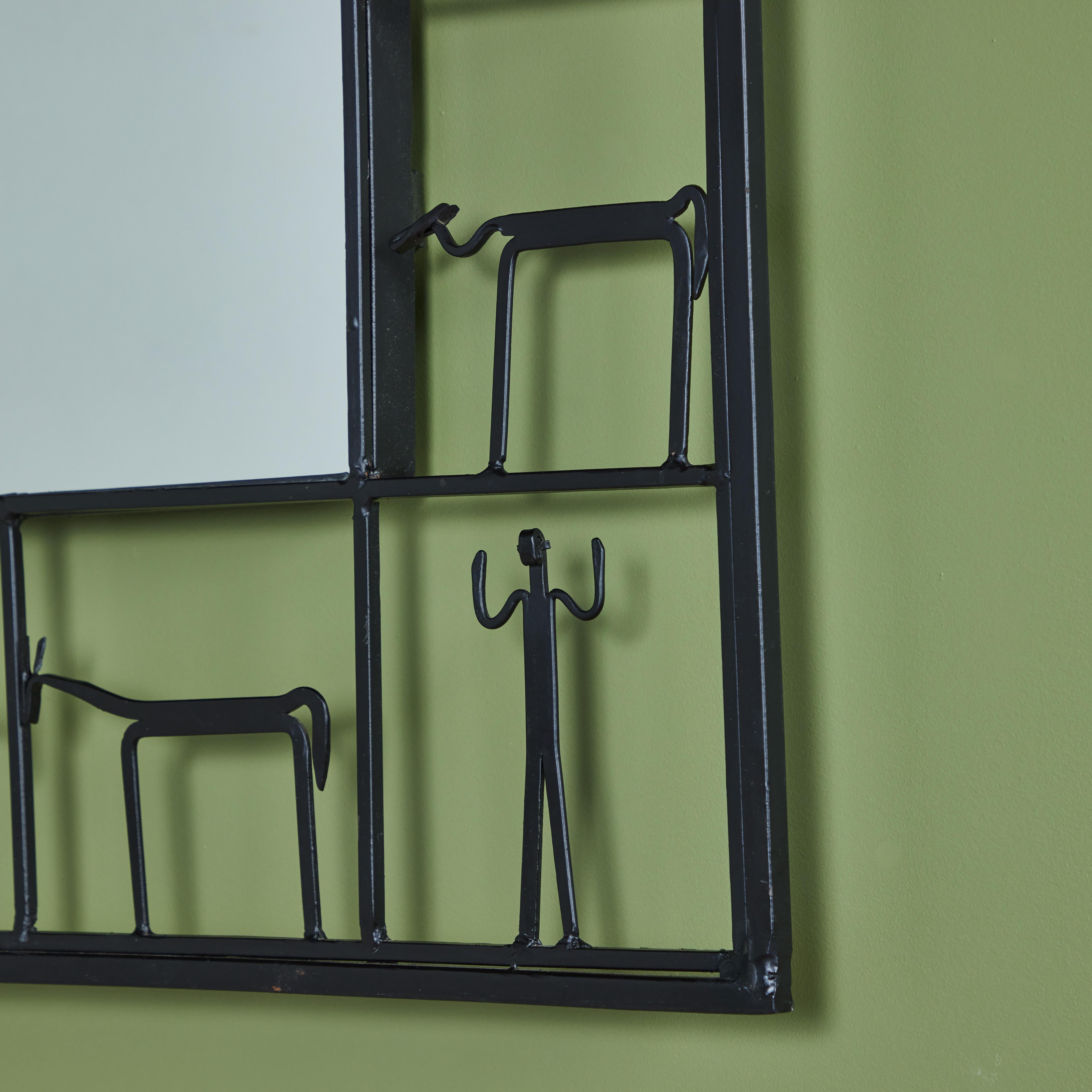 Frederick Weinberg Style Wall Mirror In Excellent Condition For Sale In Los Angeles, CA