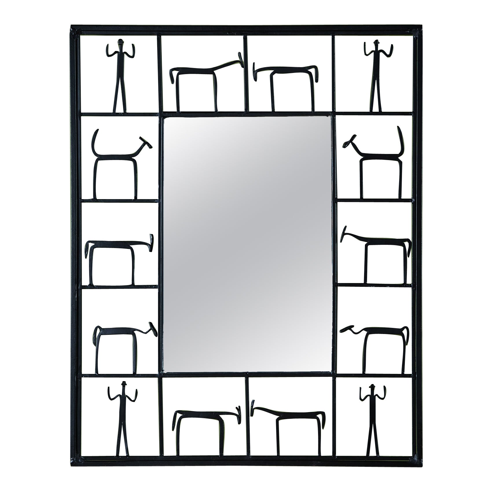 Miroir mural de style Frederick Weinberg
