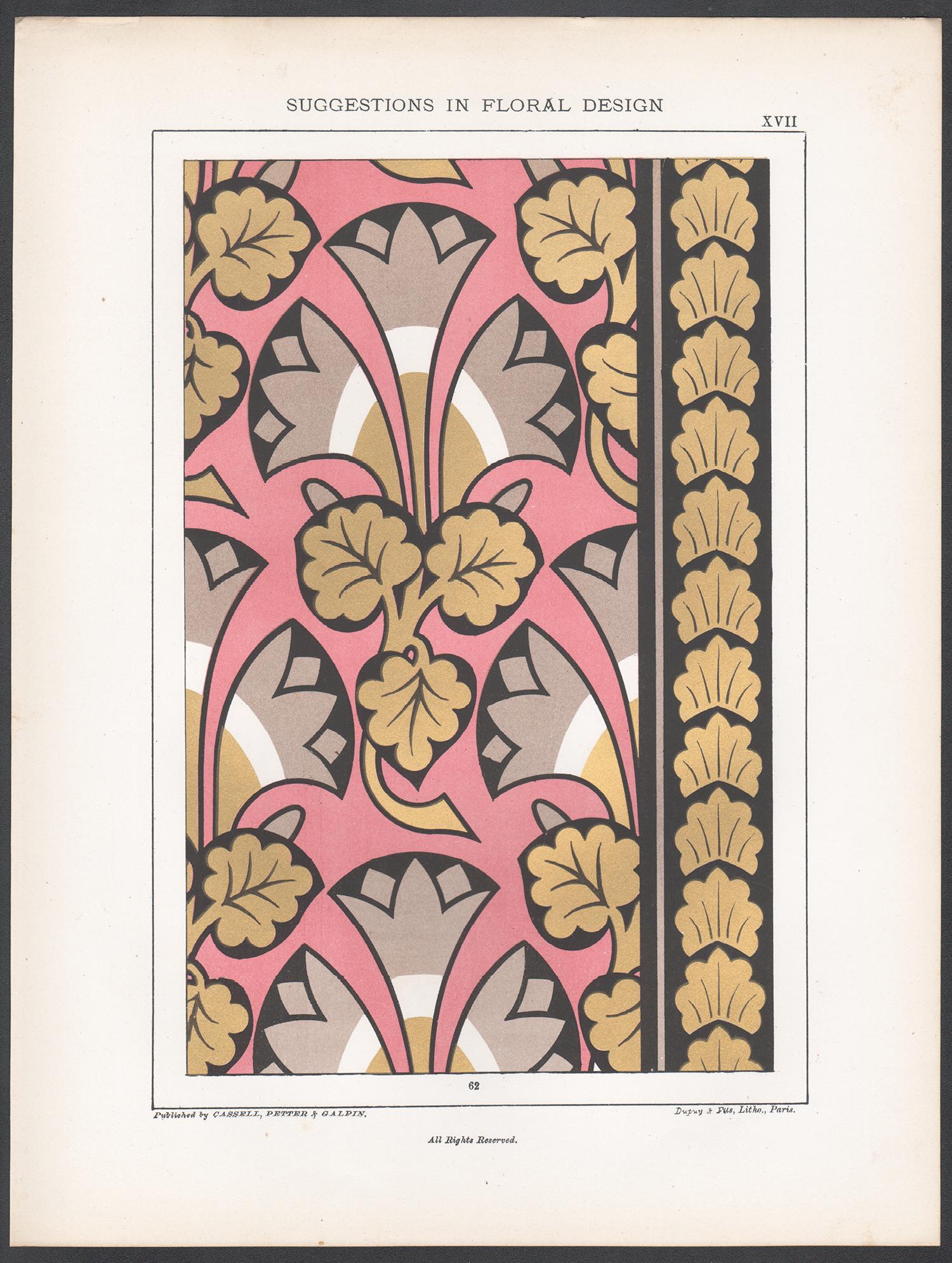 Suggestions in Floral Design, Frederick Hulme, 19th century chromolithograph - Print by Frederick William Hulme