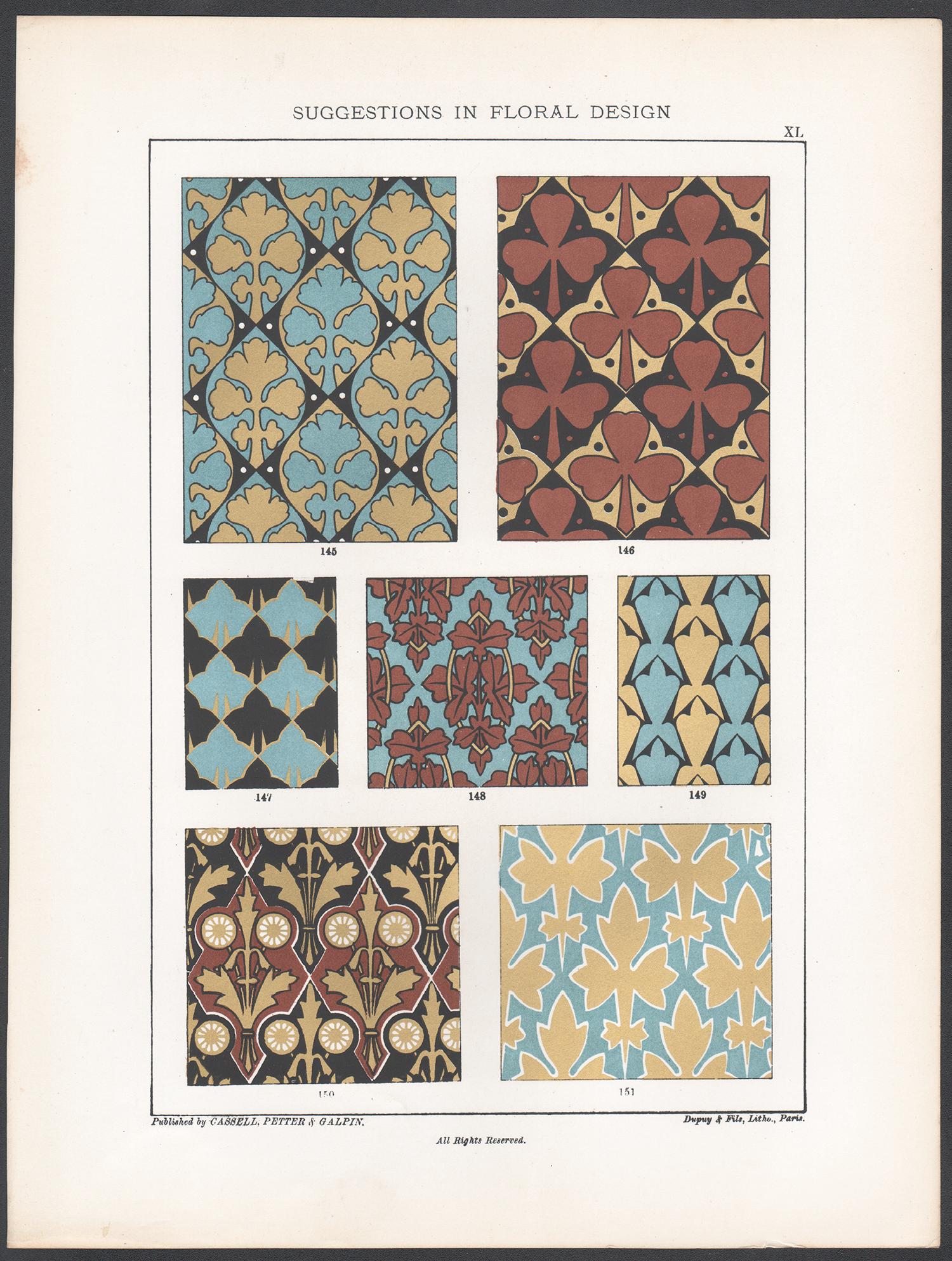 Suggestions in Floral Design, Frederick Hulme, Chromolithographie des 19. Jahrhunderts – Print von Frederick William Hulme