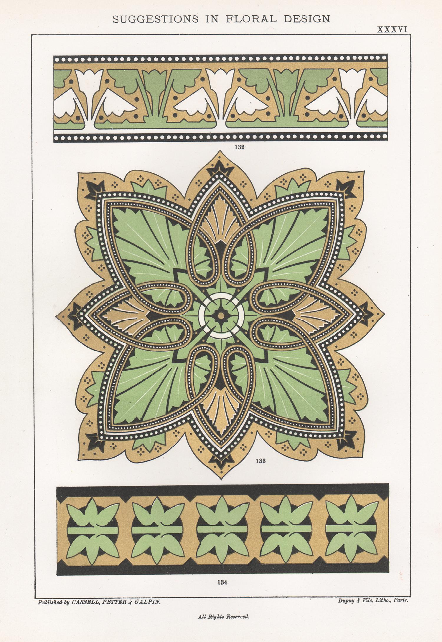 Suggestions in Floral Design, Frederick Hulme, 19th century chromolithograph