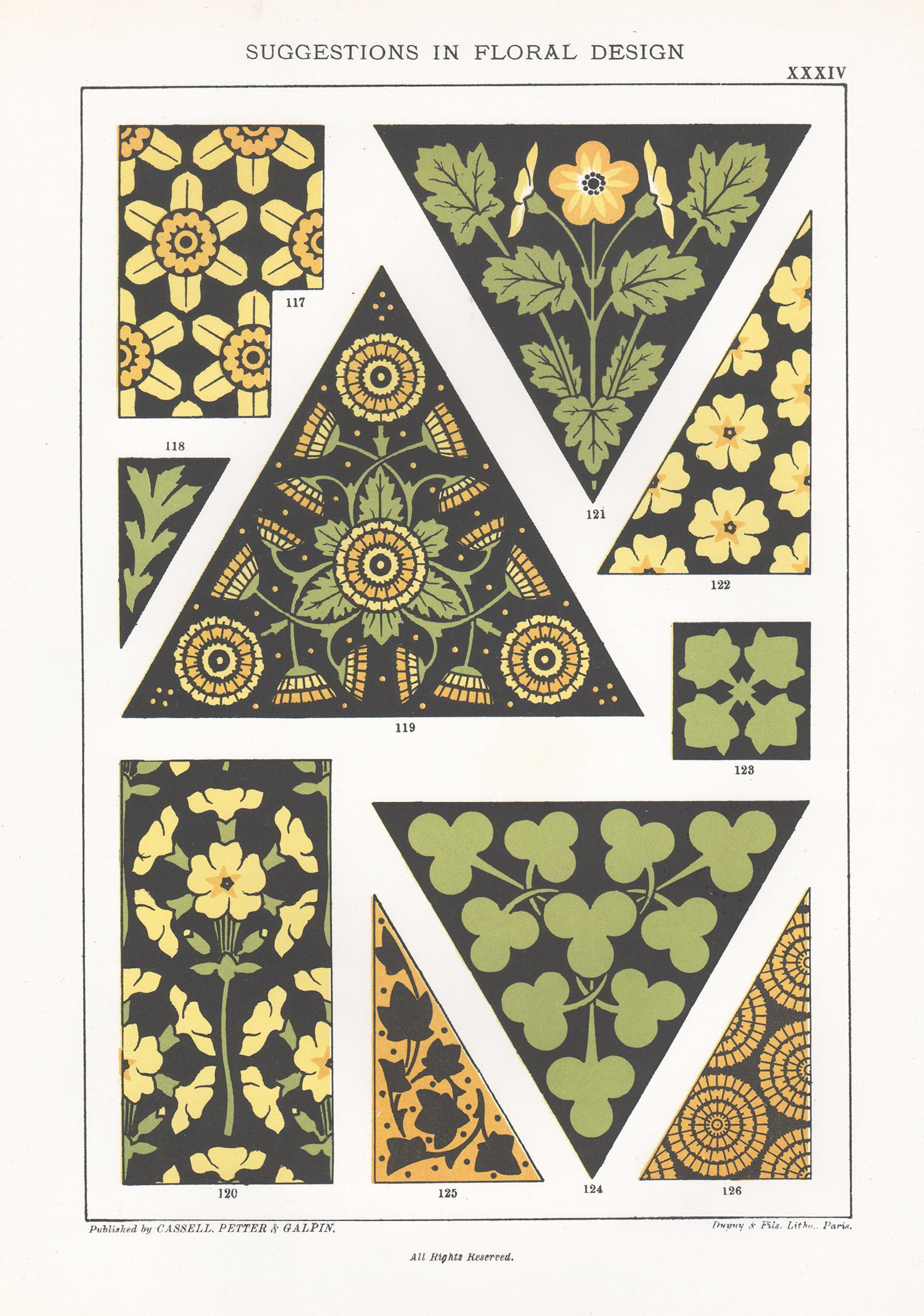 Suggestions in Floral Design, Frederick Hulme, Chromolithographie des 19. Jahrhunderts