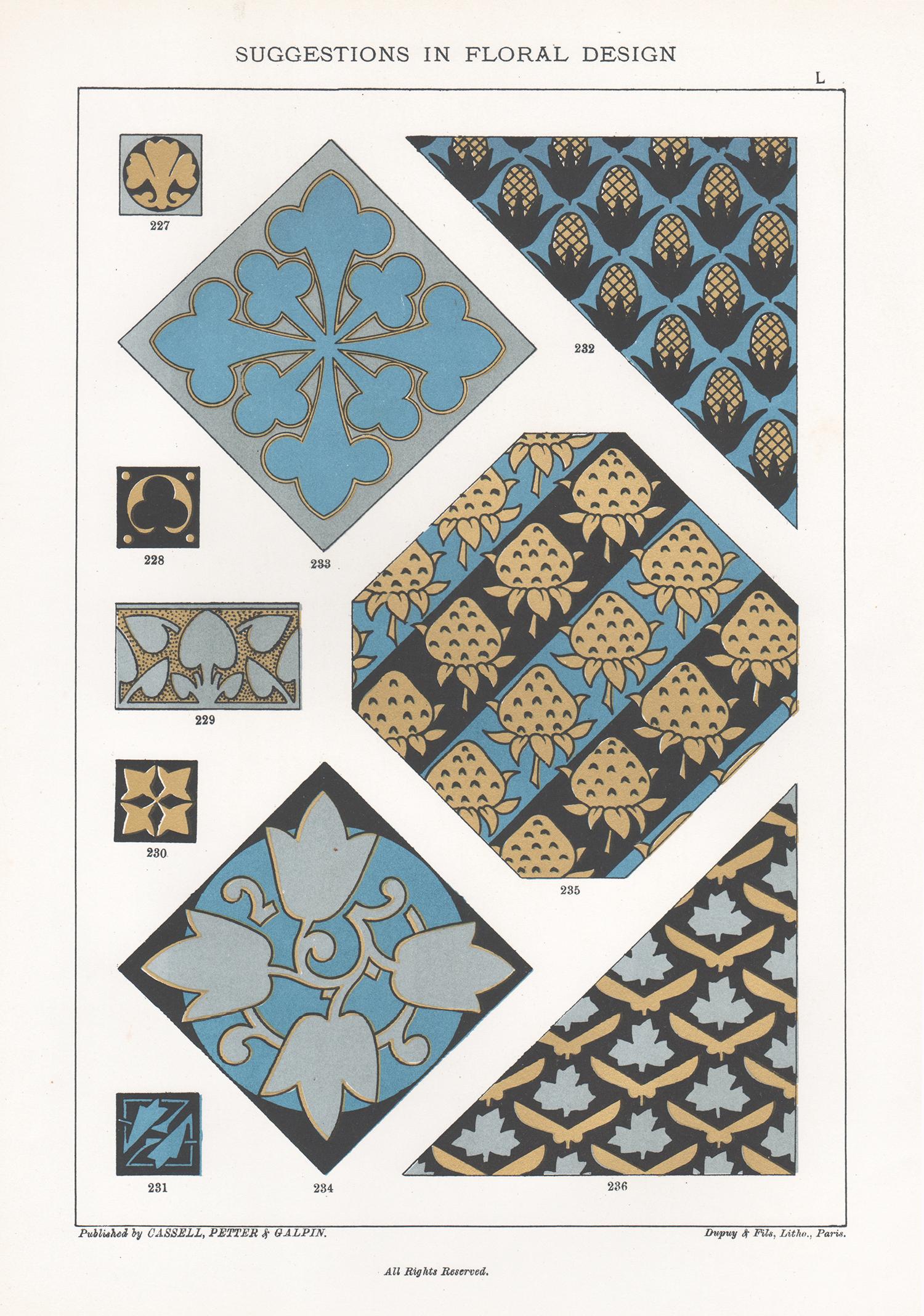 Suggestions in Floral Design, Frederick Hulme, Chromolithographie des 19. Jahrhunderts