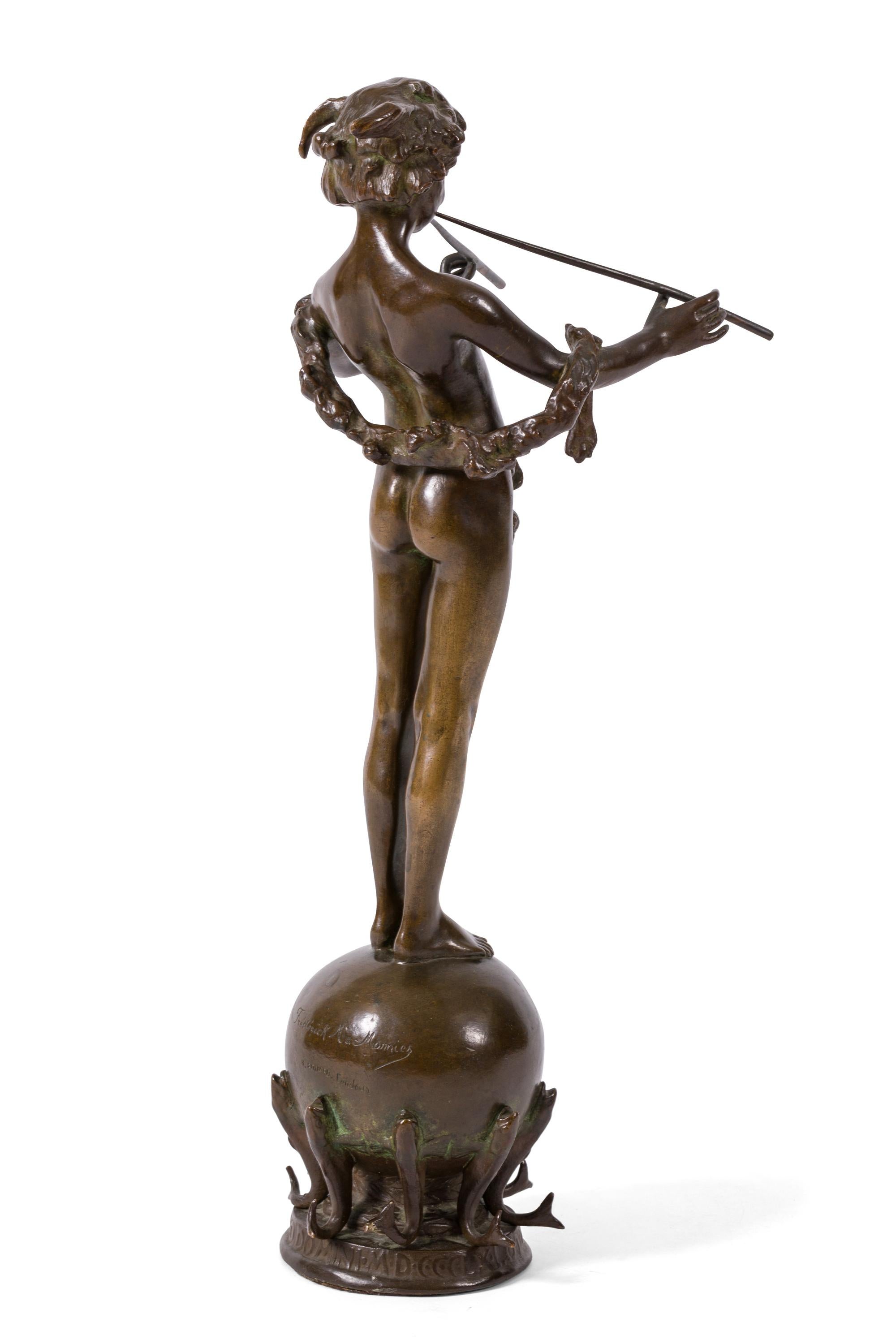 Frederick William MacMonnies Bronze „Pan of Rohallion“, USA 1990er Jahre, entworfen 1890 (Patiniert) im Angebot