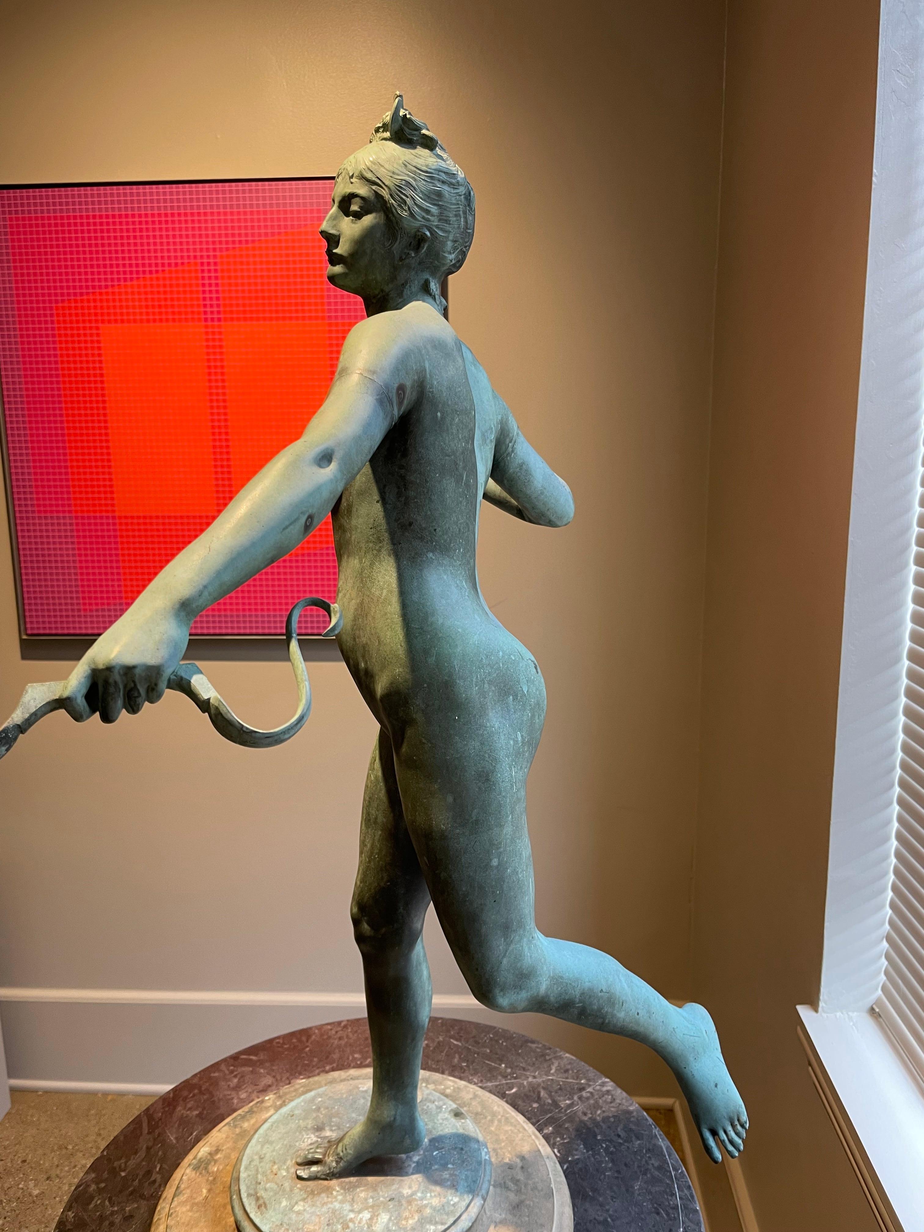 Diana the Huntress, 1890 Classical Bronze Sculpture of Nude Woman For Sale 7