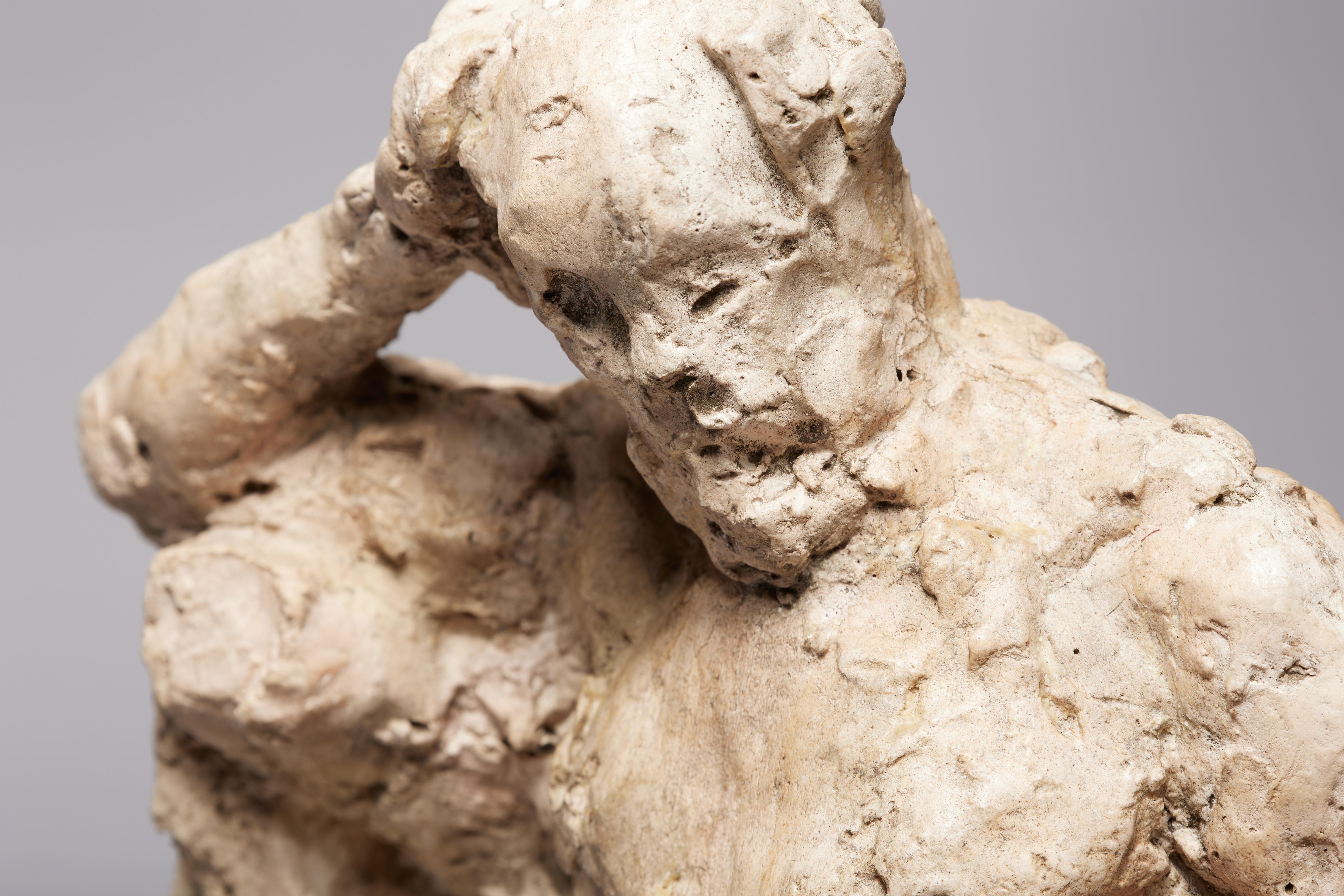 Model Study for Truth Sculpture at NY Public Library of Seated Man For Sale 3
