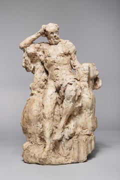 Model Study for Truth Sculpture at NY Public Library of Seated Man