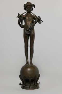 Antique Pan of Rohallion, 1889-90 classical bronze sculpture