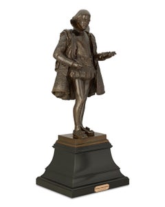 Estatuilla de bronce patinado de William Shakespeare