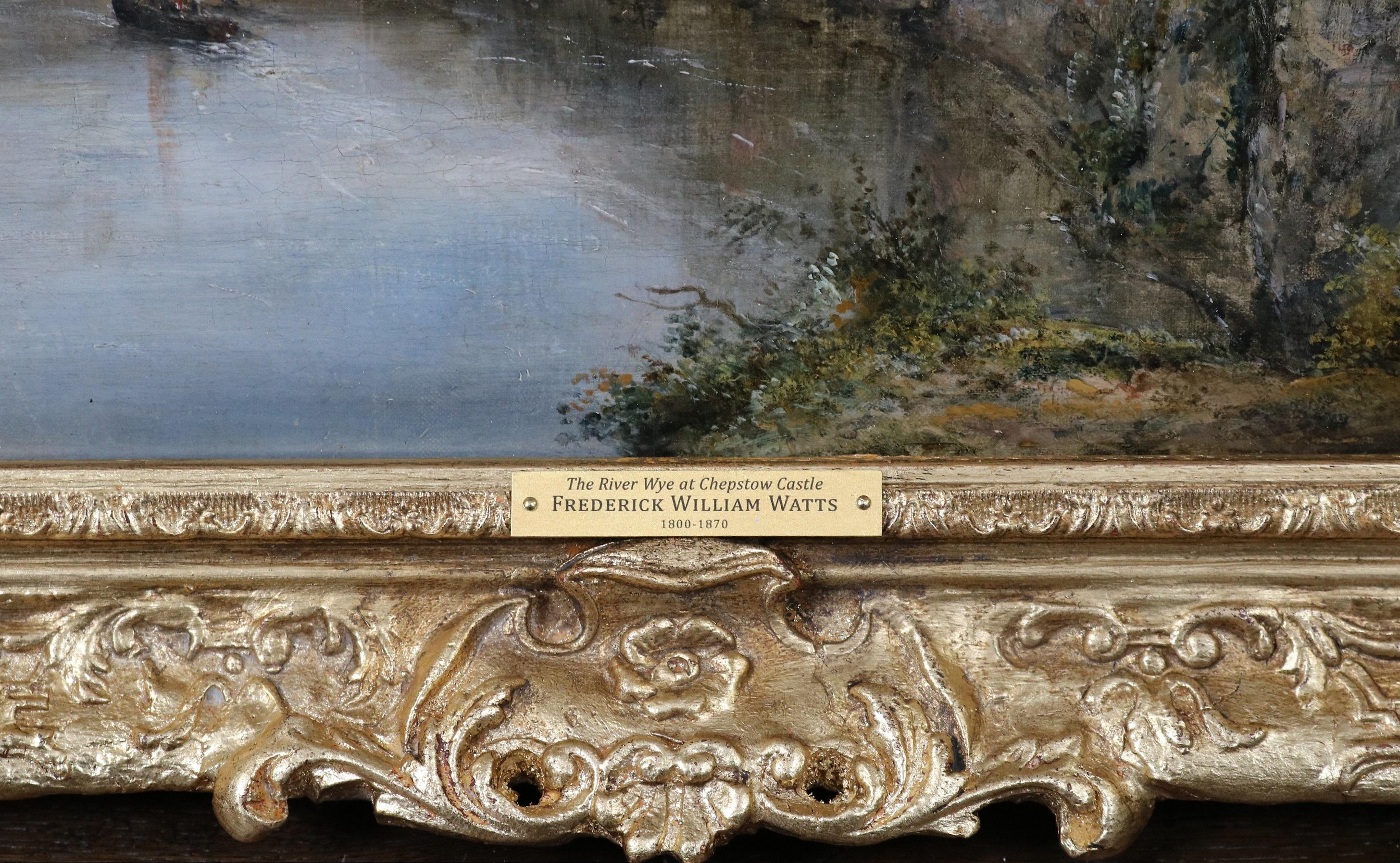La rivière Wye à Chepstow - Peinture à l'huile du 19e siècle - Paysage d'été anglais en vente 4