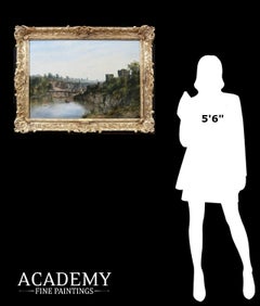 The River Wye at Chepstow - 19th Century Oil Painting Victorian Summer Landscape