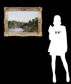 The River Wye at Chepstow - 19th Century Oil Painting Victorian Summer Landscape