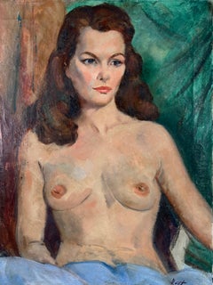 Seated Nude Woman American Impressionist School 1940s by Fred Yost