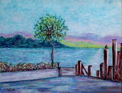Large Scale Vibrant Coastal Lookout Landscape