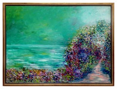 Floral Arch Over Coastal Lookout, Signed, Framed, 30 x 40