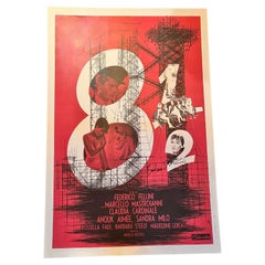 Frederico Fellini's 8 1/2 Movie Poster Signed by Barbara Steele