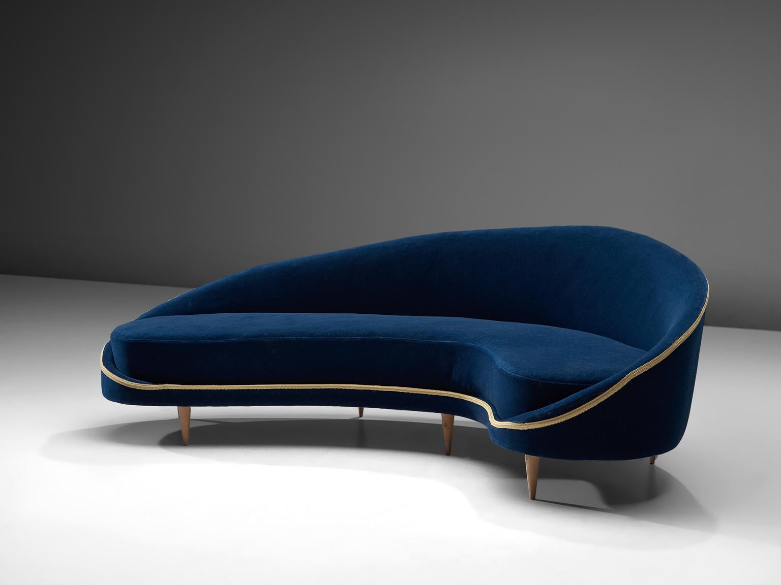 curved sofa velvet